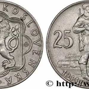 Livraison Mondiale TCHÉCOSLOVAQUIE 25 Korun 10e anniversaire du soulèvement slovaque 1954 fwo_764649 Monde