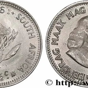 AFRIQUE DU SUD 2 1/2 Cents protea / Jan Van Riebeeck 1961 Pretoria fwo_764783 Monde Livraison Mondiale
