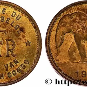 CONGO BELGE 1 Franc éléphant 1946 fwo_764824 Monde Commande En Gros