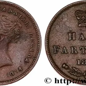Pas Cher ROYAUME-UNI 1/2 Farthing Victoria “tête jeune” 1843 fwo_764878 Monde