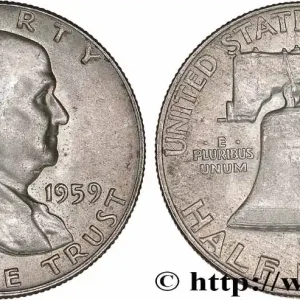 ÉTATS-UNIS D'AMÉRIQUE 1/2 Dollar Benjamin Franklin 1959 Philadelphie fwo_765451 Monde Prix Promo
