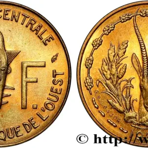 Retour Gratuit ÉTATS DE L'AFRIQUE DE L'OUEST (BCEAO) 5 Francs BCEAO masque / antilope 1982 Paris fwo_508128 Monde