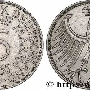 ALLEMAGNE 5 Mark aigle 1967 Hambourg fwo_555762 Monde Quantité Limitée