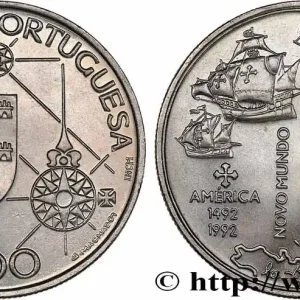 PORTUGAL 200 Escudos 500e anniversaire découverte de l’Amérique, Colomb et ses navires 1992 Lisbonne fwo_690139 Monde Garantie Incluse