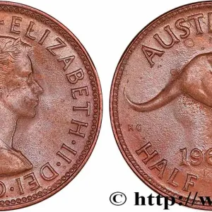 AUSTRALIE 1/2 Penny Élisabeth II 1964 Perth fwo_703623 Monde Top Qualité