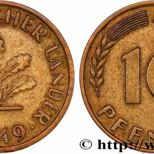ALLEMAGNE 10 Pfennig “Bank deutscher Länder” 1949 Hambourg - J fwo_758567 Monde Paiement Sécurisé