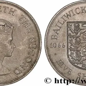JERSEY 5 Shillings 900e anniversaire de la Bataille d’Hastings 1966 fwo_760743 Monde Seulement Aujourd’hui