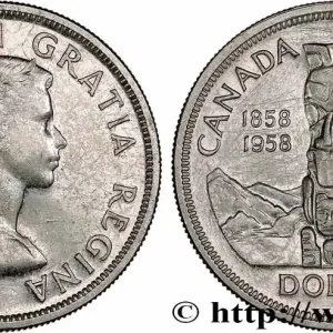 CANADA 1 Dollar Elisabeth II / Colombie Britannique 1958 fwo_760854 Monde Nouvelle Collection