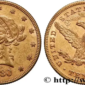 OR, PALLADIUM ET PLATINE INVESTISSEMENT 10 Dollars "Liberty" 1880 Philadelphie fwo_763817 Monde Expédition Rapide