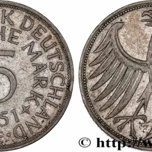 Prix Cassé ALLEMAGNE 5 Mark aigle 1951 Stuttgart fwo_764432 Monde
