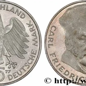 Artisanat ALLEMAGNE 5 Mark Proof Carl Friedrich Gauss 1977 Hambourg fwo_764479 Monde