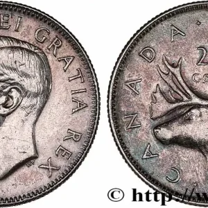 Exclusif CANADA 25 Cents Georges VI 1952 fwo_764506 Monde