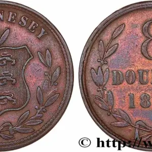 GUERNESEY 8 Doubles armes du baillage de Guernesey 1864 Heaton fwo_764819 Monde Bon Marché