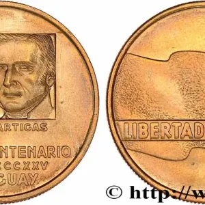 URUGUAY 5 Nuevos Pesos 150e anniversaire de l’Indépendance 1975 Santiago du Chili fwo_764873 Monde Pas Cher