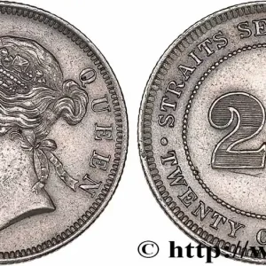 ÉTABLISSEMENTS DES DÉTROITS 20 Cents Victoria 1901 fwo_764875 Monde Prix Choc