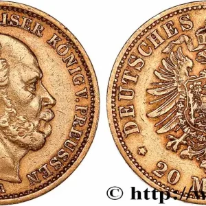 OR, PALLADIUM ET PLATINE INVESTISSEMENT 20 Mark Guillaume Ier, 2e type 1876 Berlin fwo_765346 Monde Premium