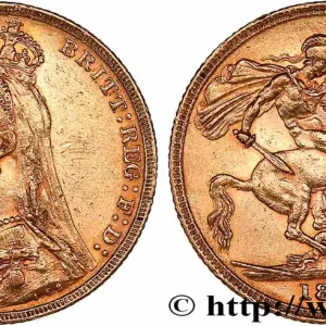 OR, PALLADIUM ET PLATINE INVESTISSEMENT 1 Souverain Victoria buste du jubilé 1891 Melbourne fwo_765382 Monde Retour Gratuit