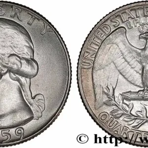 ÉTATS-UNIS D'AMÉRIQUE 1/4 Dollar Georges Washington 1959 Denver - D fwo_765437 Monde Vente Flash