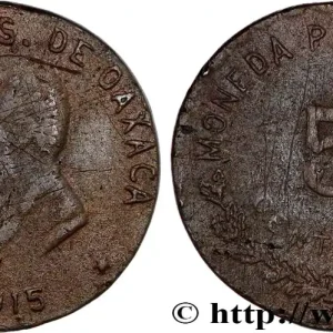 Acheter En Ligne MEXIQUE - GOUVERNEMENT PROVISOIRE D'OAXACA 5 Centavos 1915 Oaxaca fwo_768599 Monde