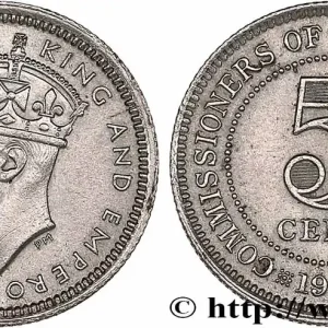 MALAISIE 5 Cents Georges VI 1943 Londres fwo_768857 Monde Prix Réduit