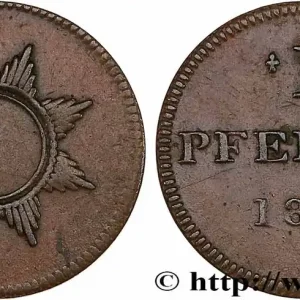 ALLEMAGNE - VILLE LIBRE DE FRANCFORT 1 Pfennig (monnaie de nécessité) 1819 fwo_768879 Monde Vente Directe