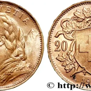 OR, PALLADIUM ET PLATINE INVESTISSEMENT 20 Francs "Vreneli" 1935 Berne fwo_735661 Monde Meilleure Vente