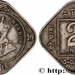 Réduction INDES BRITANNIQUES 2 Annas Georges V 1919 Calcutta fwo_760106 Monde