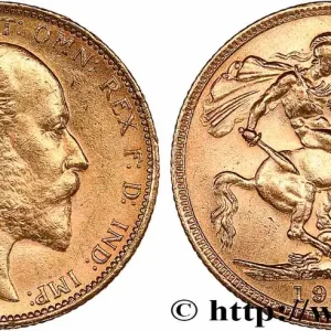 Meilleur Prix OR, PALLADIUM ET PLATINE INVESTISSEMENT 1 Souverain Edouard VII 1907 Melbourne fwo_765389 Monde