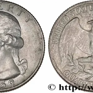 ÉTATS-UNIS D'AMÉRIQUE 1/4 Dollar Georges Washington 1959 Denver - D fwo_765438 Monde Prix Réduit