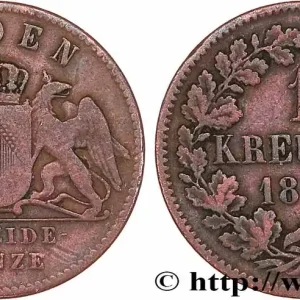 Certifié ALLEMAGNE - BADE 1 Kreuzer Grand-Duché de Bade 1861 fwo_768972 Monde
