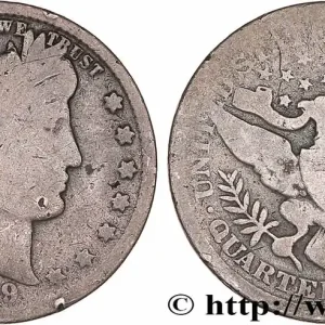 Bon Plan ÉTATS-UNIS D'AMÉRIQUE 1/4 Dollar type Barber 1899 Philadelphie fwo_769061 Monde