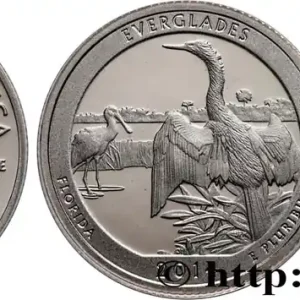 ÉTATS-UNIS D'AMÉRIQUE 1/4 Dollar Parc national des Everglades Floride - Silver Proof 2014 San Francisco fwo_766088 Monde Prix Cassé