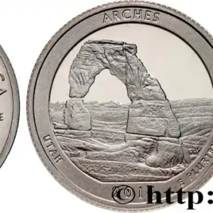Dernier Modèle ÉTATS-UNIS D'AMÉRIQUE 1/4 Dollar Parc national des Arches Utah - Silver Proof 2014 San Francisco fwo_766099 Monde