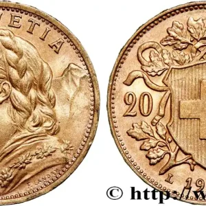 OR, PALLADIUM ET PLATINE INVESTISSEMENT 20 Francs "Vreneli" 1935 Berne fwo_735663 Monde Original