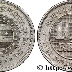BRÉSIL 100 Reis Empereur Pierre II 1889 Rio de Janeiro fwo_764637 Monde Meilleur Prix