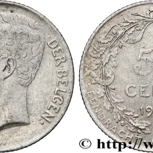 Paiement Sécurisé BELGIQUE 50 Centiemen (Centimes) Albert Ier légende en flamand 1911 fwo_764638 Monde
