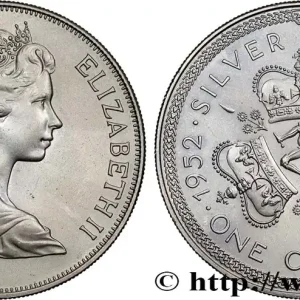 Haute Qualité ÎLE DE MAN 1 Crown Elisabeth II, jubilé d’argent 1977 fwo_764904 Monde