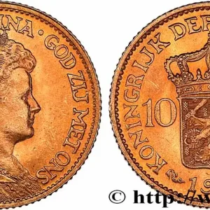 Vente Directe OR, PALLADIUM ET PLATINE INVESTISSEMENT 10 Gulden, 3e type Wilhelmina 1911 Utrecht fwo_765315 Monde