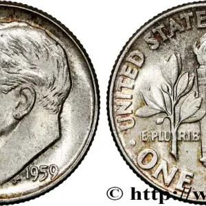 ÉTATS-UNIS D'AMÉRIQUE 1 Dime(10 Cents) Roosevelt 1959 Philadelphie fwo_765444 Monde Prix Cassé