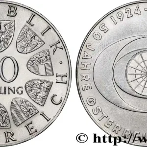 AUTRICHE 50 Schilling 50e anniversaire de la télévision autrichienne 1974 fwo_770488 Monde Garantie Incluse