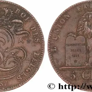 BELGIQUE 5 Centimes Léopold Ier 1857 fwo_770572 Monde Offre Du Jour
