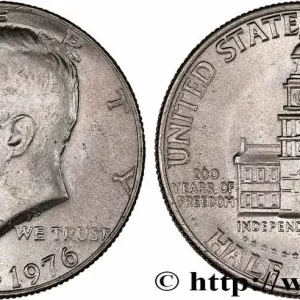 Offre Exclusive ÉTATS-UNIS D'AMÉRIQUE 1/2 Dollar Independence Hall bicentennaire 1976 Philadelphie fwo_770734 Monde