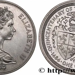 ÎLE DE MAN 1 Crown 500e anniversaire du Collège d’héraldique (Collège of Arms) 1984 fwo_770738 Monde Livraison Express