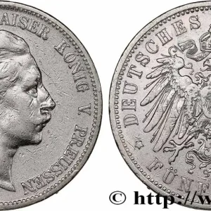 ALLEMAGNE - PRUSSE 5 Mark Guillaume II 1898 Berlin fwo_770835 Monde Fait Main