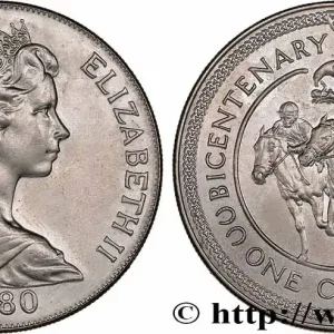 Expédié Aujourd’hui ÎLE DE MAN 1 Crown Bicentenaire du Derby 1980 fwo_770837 Monde