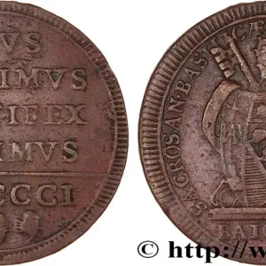 ITALIE - ÉTATS DU PAPE - PIE VII (Barnaba Chiaramonti) 1 Baiocco 1801 Rome fwo_770877 Monde Dernière Chance