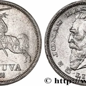 Prix Promo LITUANIE 5 Litai chevalier Vitis / Dr Jonas Basanavicius 1936 fwo_749301 Monde