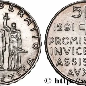 SUISSE 5 Francs 650e anniversaire de la confédération 1941 Berne fwo_749397 Monde Premium