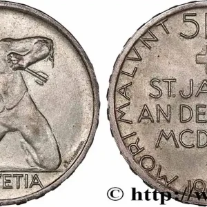 Dernier Modèle SUISSE 5 Francs 500e anniversaire de la Bataille de Saint-Jacques sur la Birse 1944 Berne fwo_749439 Monde