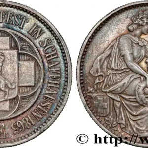 SUISSE 5 Francs Tir de Schaffhouse (Schaffhaussen) 1865 fwo_771891 Monde Seulement Aujourd’hui